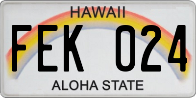 HI license plate FEK024