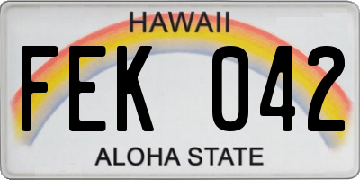 HI license plate FEK042