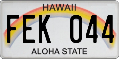 HI license plate FEK044