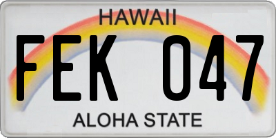 HI license plate FEK047