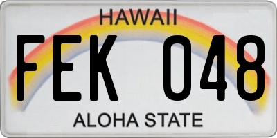 HI license plate FEK048