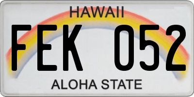 HI license plate FEK052