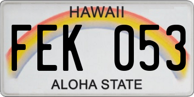 HI license plate FEK053