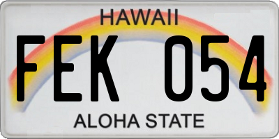 HI license plate FEK054