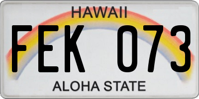HI license plate FEK073