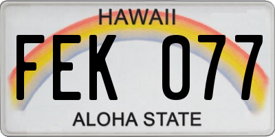 HI license plate FEK077
