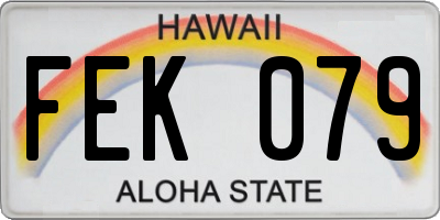 HI license plate FEK079