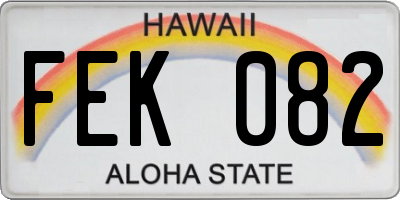 HI license plate FEK082