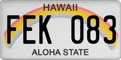 HI license plate FEK083