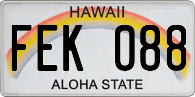 HI license plate FEK088