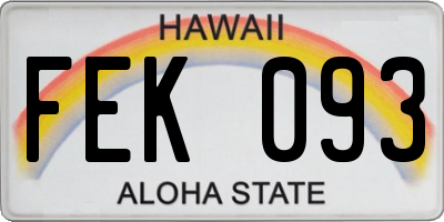 HI license plate FEK093
