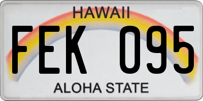 HI license plate FEK095