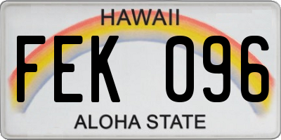 HI license plate FEK096