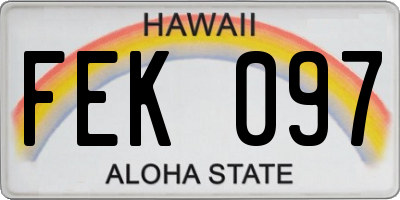 HI license plate FEK097