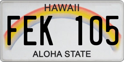 HI license plate FEK105