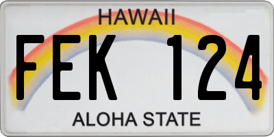 HI license plate FEK124
