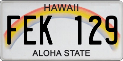 HI license plate FEK129