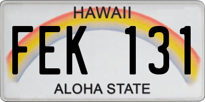 HI license plate FEK131