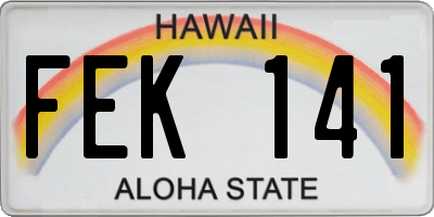 HI license plate FEK141