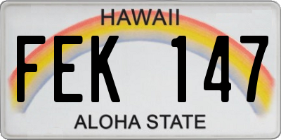 HI license plate FEK147