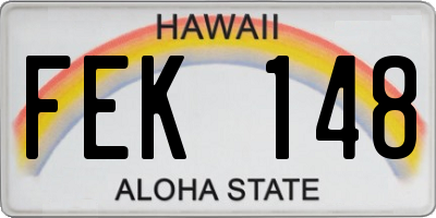HI license plate FEK148