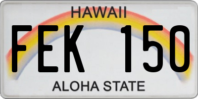 HI license plate FEK150
