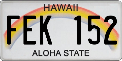 HI license plate FEK152
