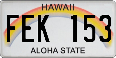 HI license plate FEK153