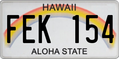 HI license plate FEK154