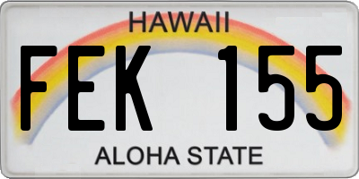 HI license plate FEK155