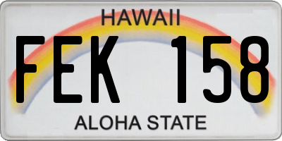 HI license plate FEK158