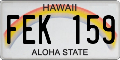 HI license plate FEK159