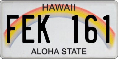 HI license plate FEK161