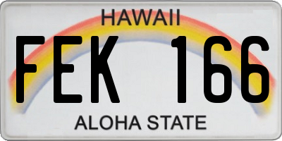 HI license plate FEK166