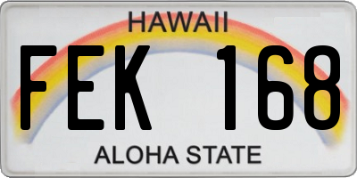 HI license plate FEK168