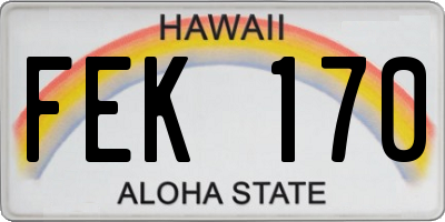 HI license plate FEK170