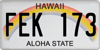 HI license plate FEK173