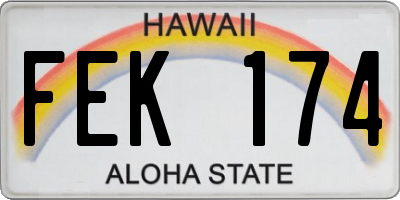 HI license plate FEK174