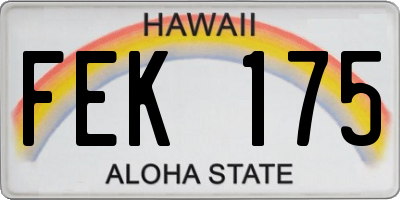 HI license plate FEK175