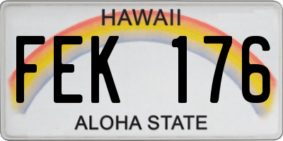 HI license plate FEK176