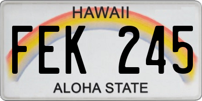HI license plate FEK245