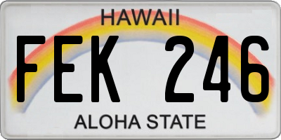 HI license plate FEK246