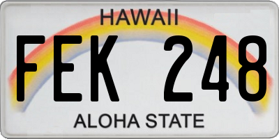 HI license plate FEK248