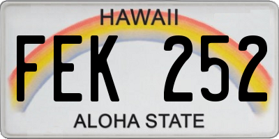 HI license plate FEK252