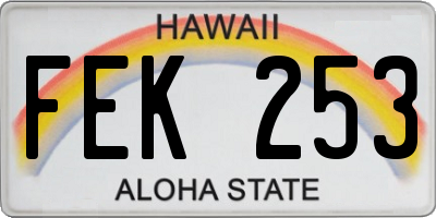 HI license plate FEK253