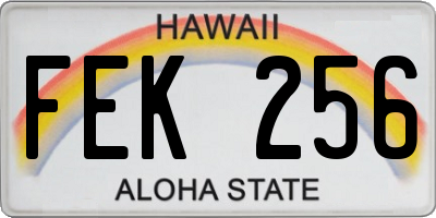 HI license plate FEK256
