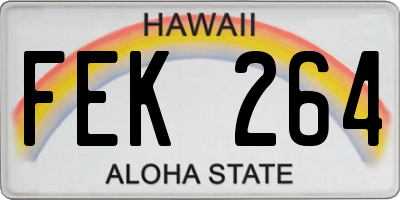 HI license plate FEK264