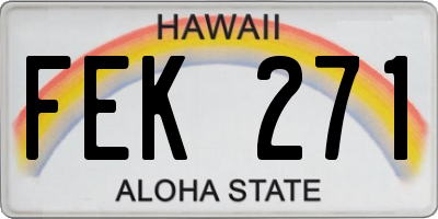 HI license plate FEK271