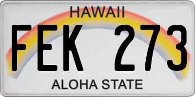HI license plate FEK273