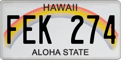 HI license plate FEK274